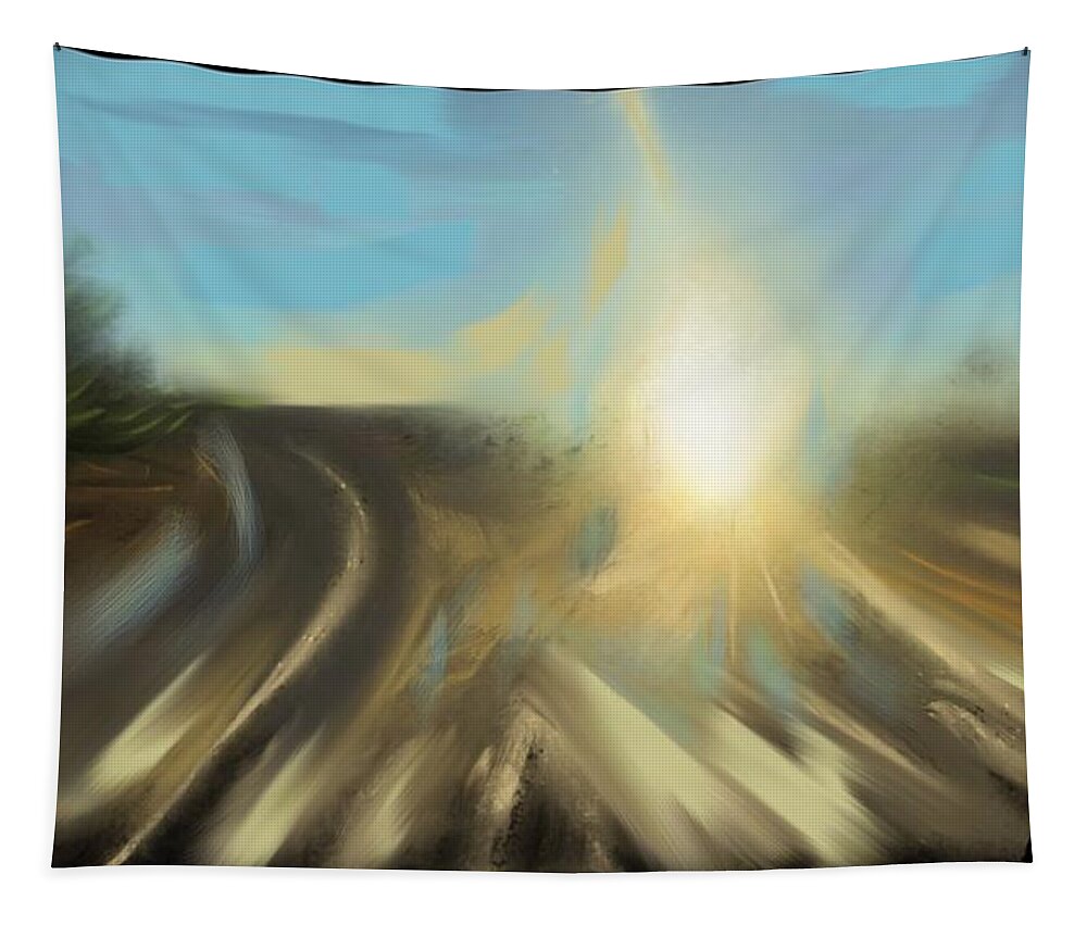 Landscape Tapestry featuring the digital art Sunrise by Angela Weddle