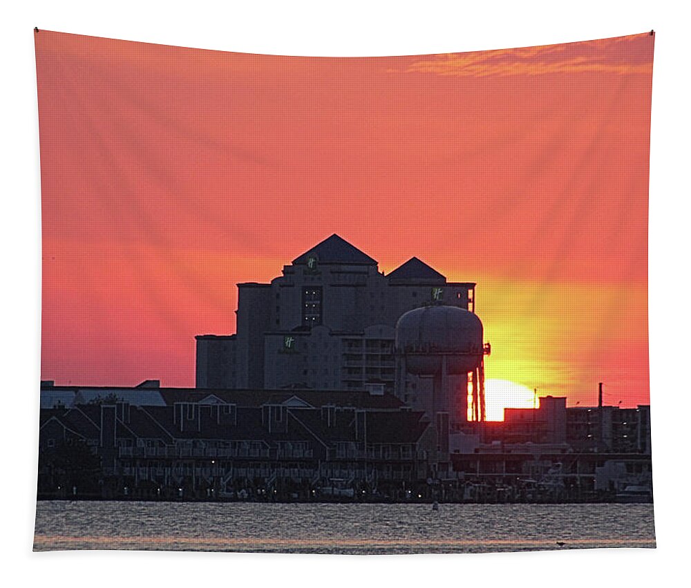 Sun Tapestry featuring the photograph Sunrise at 17th St by Robert Banach