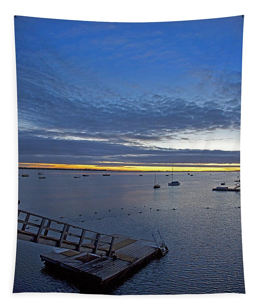 Barnstable Tapestry featuring the photograph Sunrise at The Barnstable Yacht Club by Charles Harden