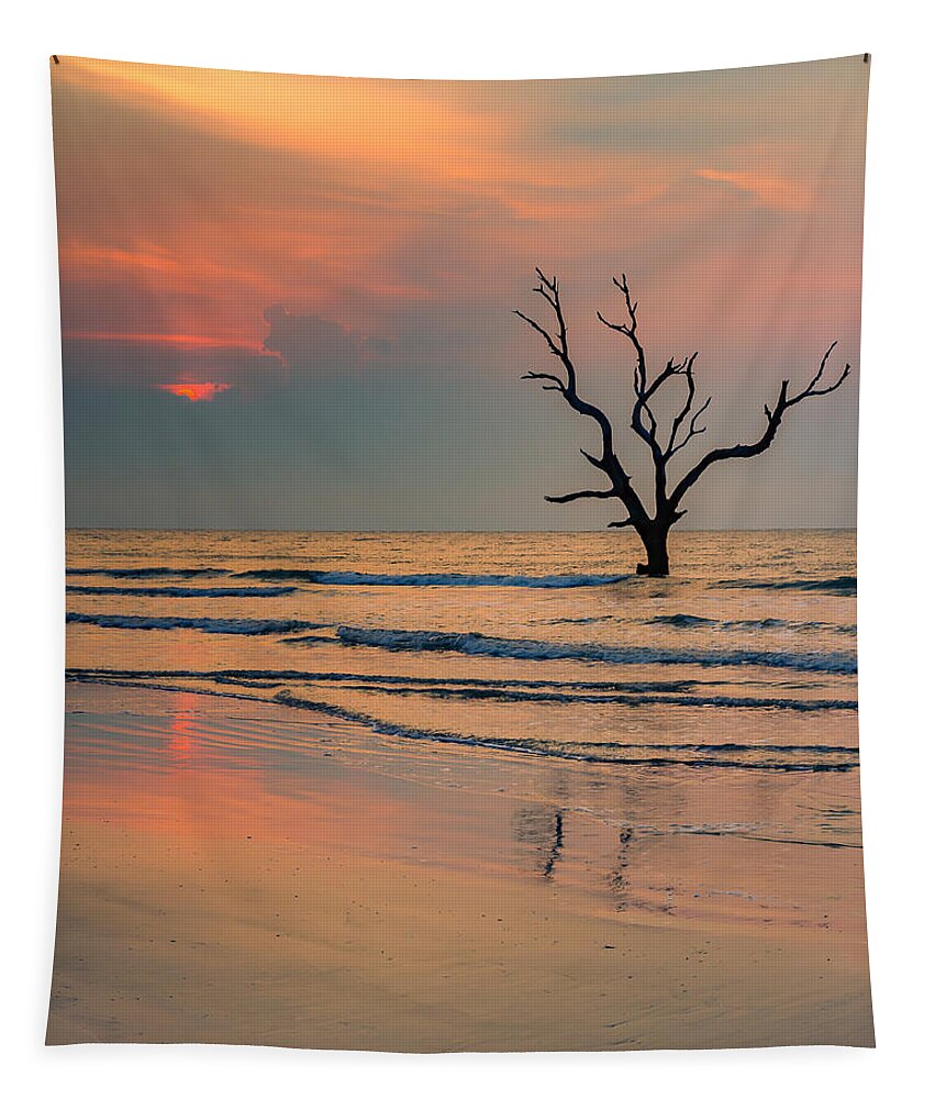 Boneyard Beach Tapestry featuring the photograph Sunrise at the Boneyard by Patricia Schaefer