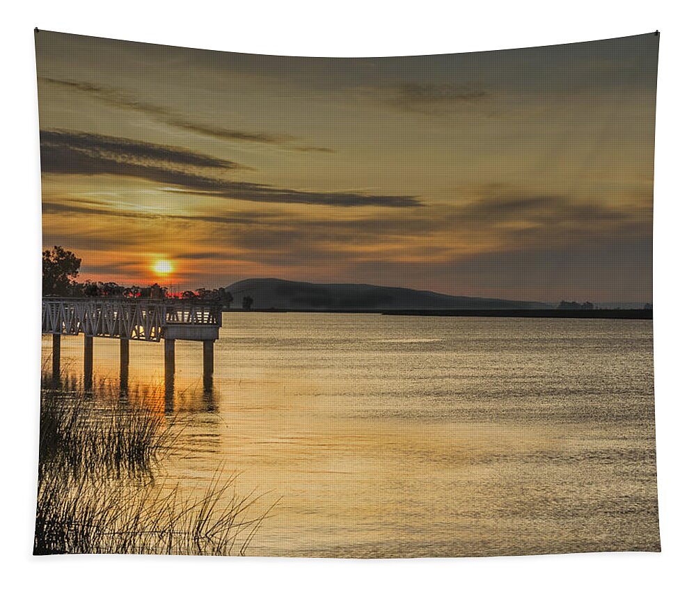 Boat Ramp Tapestry featuring the photograph Sunrise Belden Landing by Bruce Bottomley