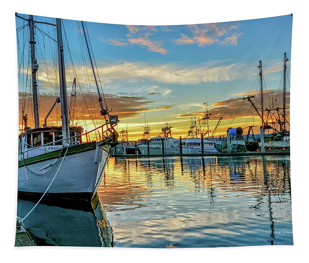 Sunrise Tapestry featuring the photograph Sunrise on Bay by Bill Posner