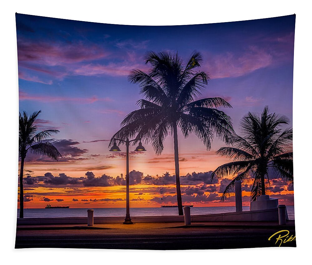 Natural Forms Tapestry featuring the photograph Sunrise on Fort Lauderdale Beach by Rikk Flohr