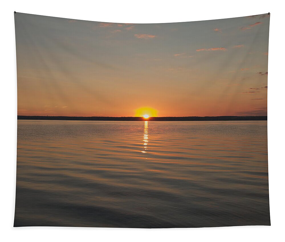 Sunrise Tapestry featuring the photograph Sunrise on Seneca Lake by William Norton