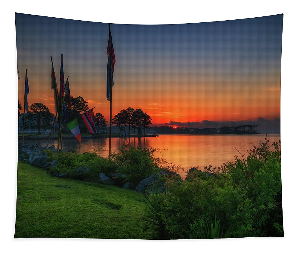 Photograph Tapestry featuring the photograph Sunrise on the Neuse 2 by Cindy Lark Hartman