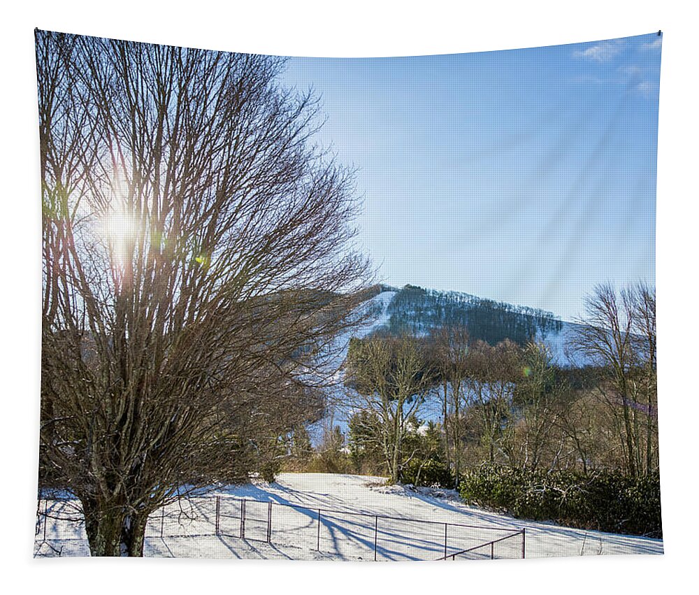 Cataloochee Ski Tapestry featuring the photograph Sunrise Over Cataloochee Ski by D K Wall