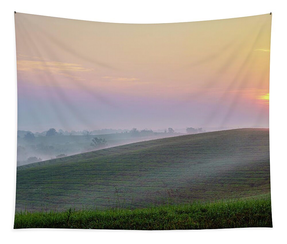 Bluegrass Tapestry featuring the photograph Sunrise over Central Kentucky by Alexey Stiop