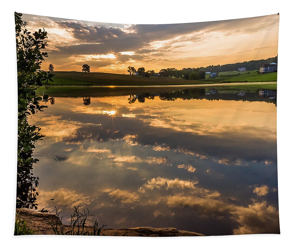 K-r Tapestry featuring the photograph Sunrise Reflections by Lori Coleman