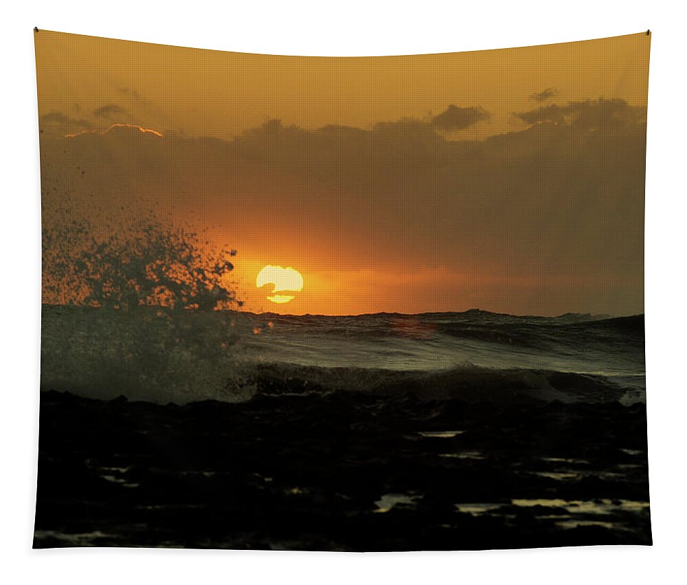 Photo Tapestry featuring the photograph Sunrise waves by Jason Hughes