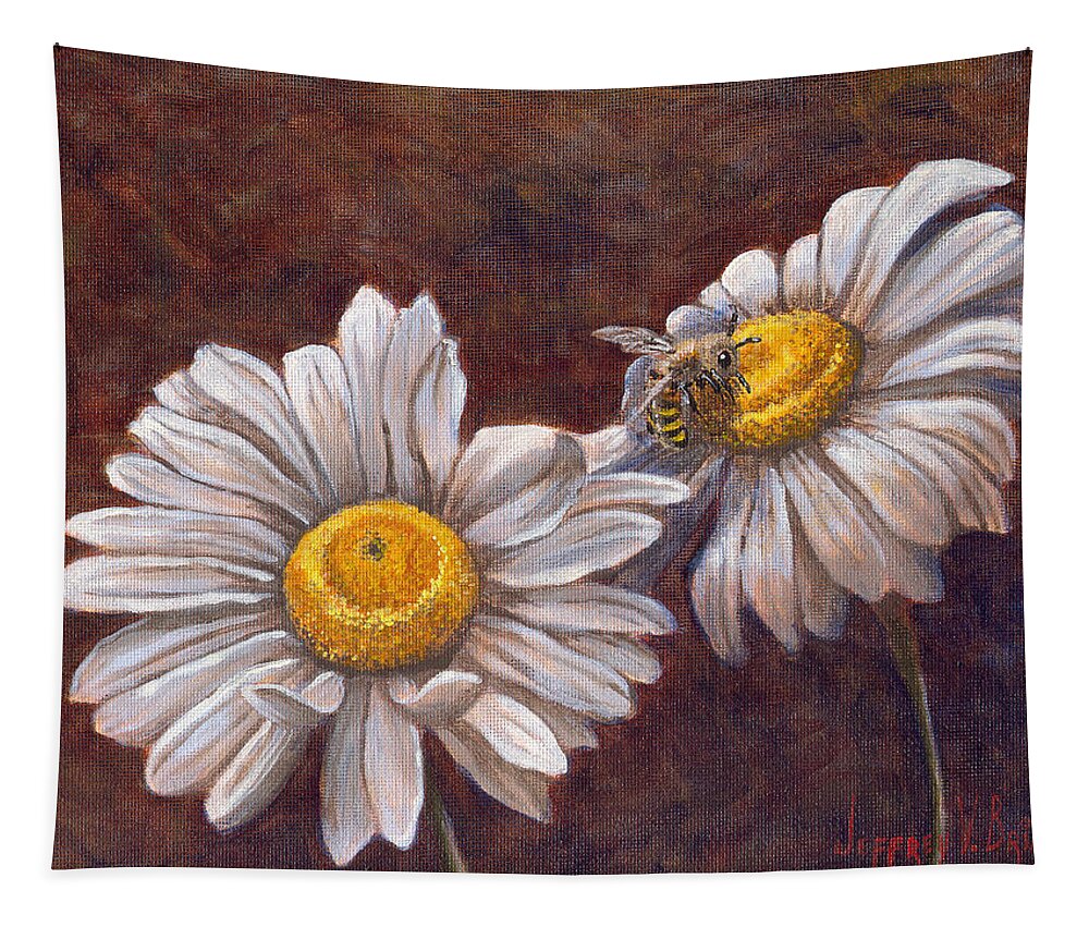 Flower Tapestry featuring the painting Suns Harvest by Jeff Brimley