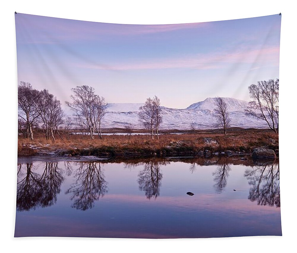 Rannoch Moor Tapestry featuring the photograph Sunset at Loch Ba by Stephen Taylor