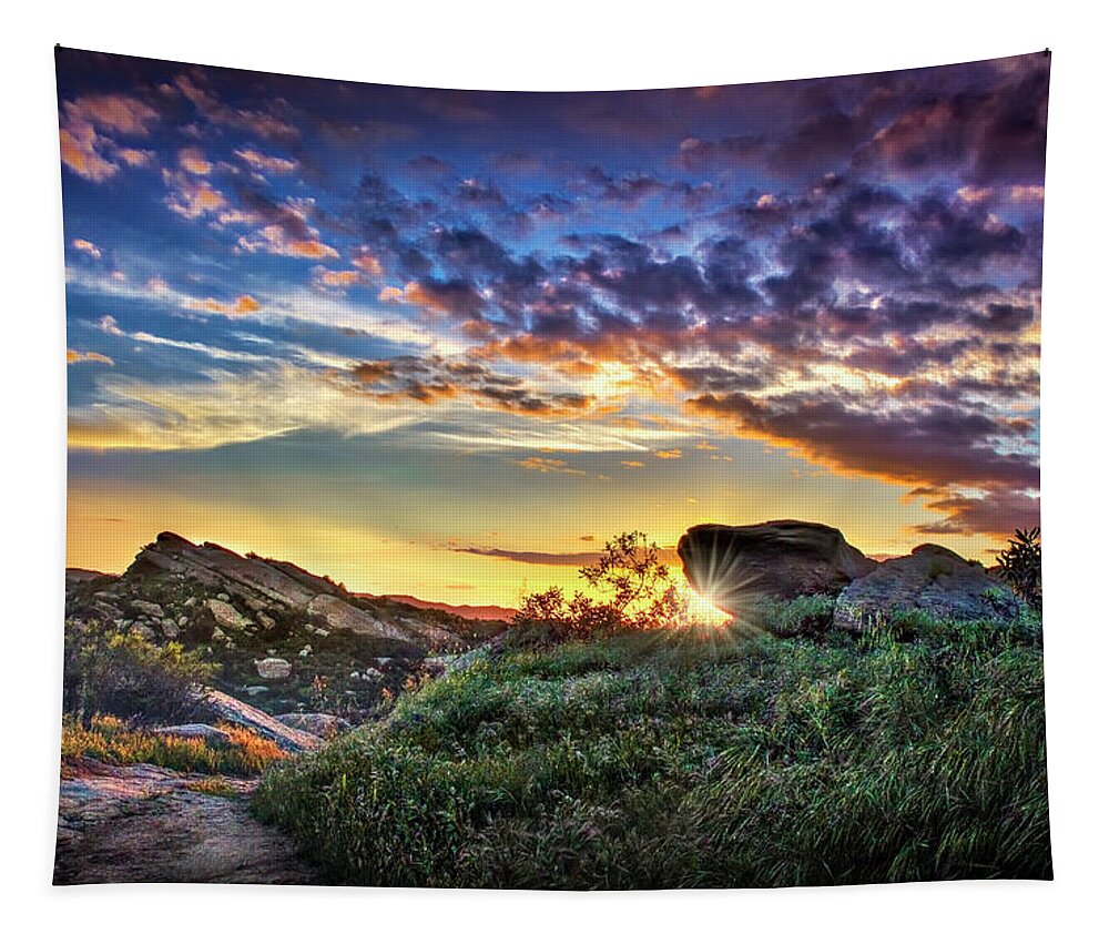 Sunset Tapestry featuring the photograph Sunset At Sage Ranch by Endre Balogh