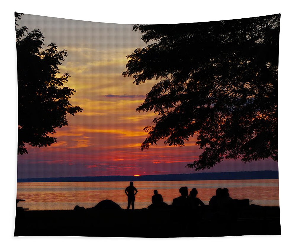 Lori Kingston Tapestry featuring the photograph Sunset at Sylvan Beach by Lori Kingston