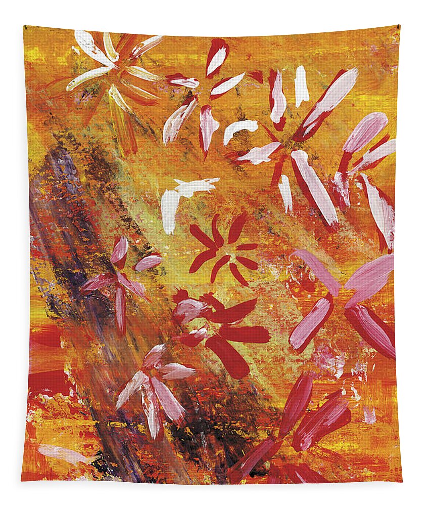 Abstract Tapestry featuring the painting Sunset Bouquet by Katie OBrien - Printscapes