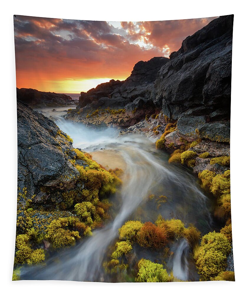 Sunset Tapestry featuring the photograph Sunset Flow by Christopher Johnson