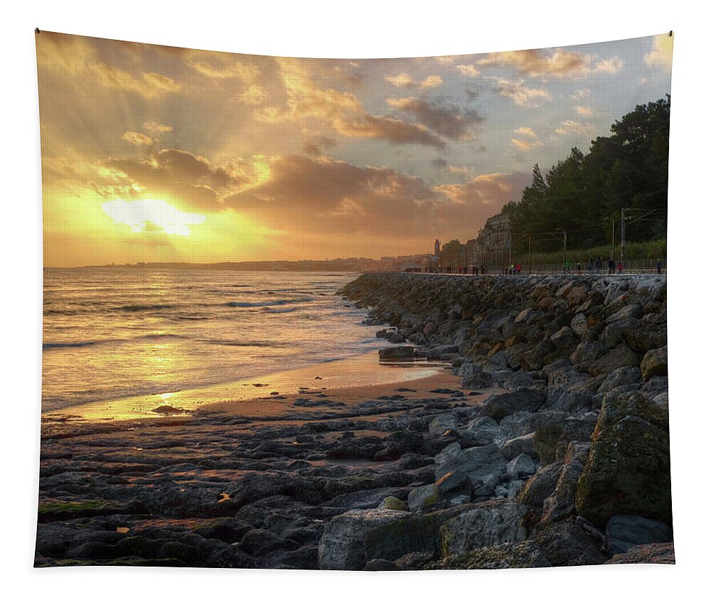 Coastline Tapestry featuring the photograph Sunset in the Coast by Carlos Caetano