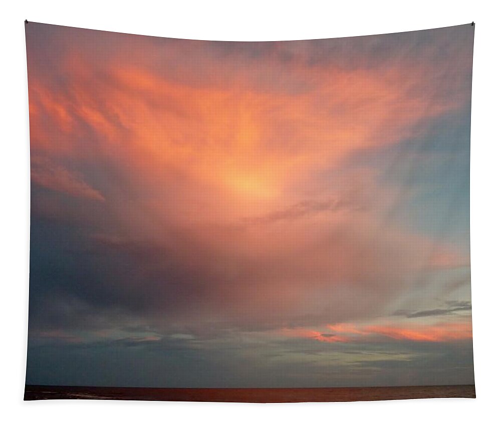 Sunset Tapestry featuring the photograph Sunset Moonrise by Melanie Moraga