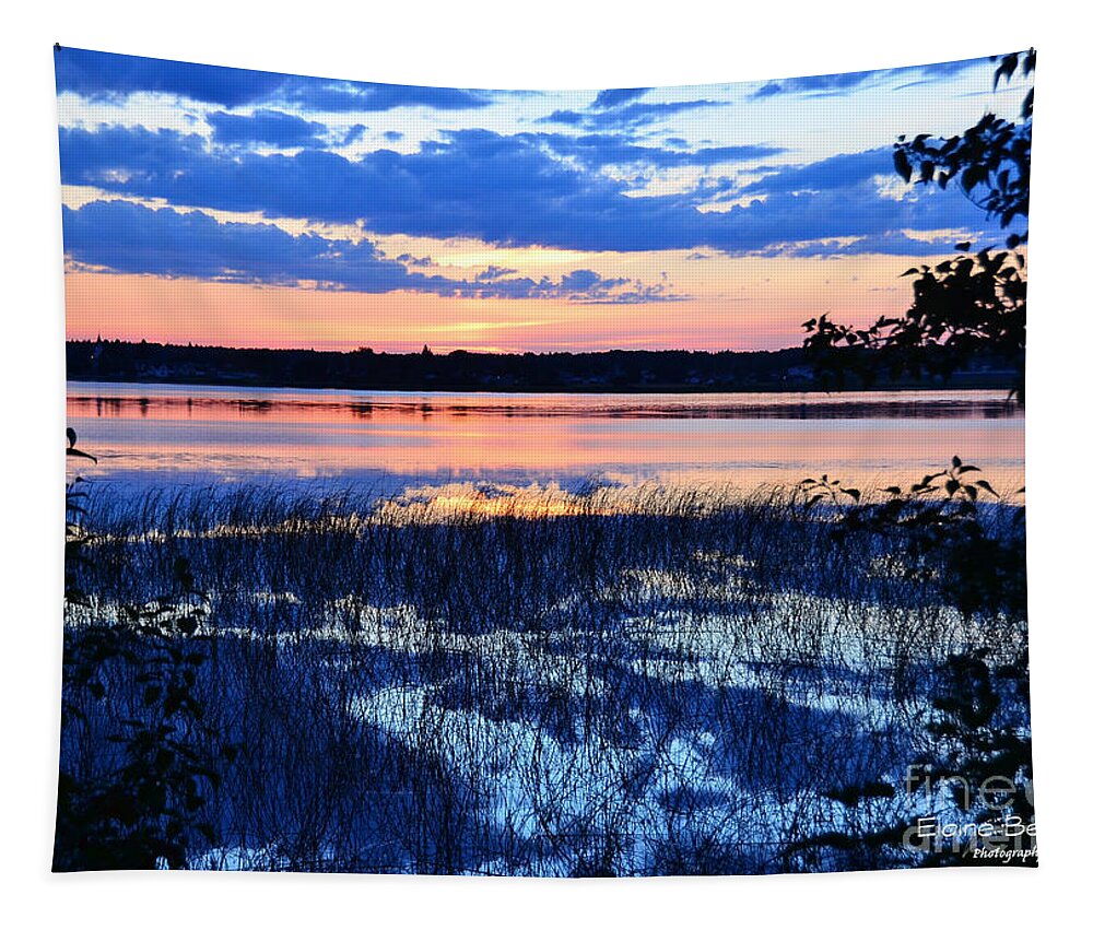 Sunset On Lake Tapestry featuring the photograph Sunset on Porcupine Lake by Elaine Berger