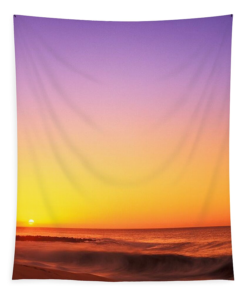 Beach Tapestry featuring the photograph Sunset On The Beach by Vince Cavataio - Printscapes