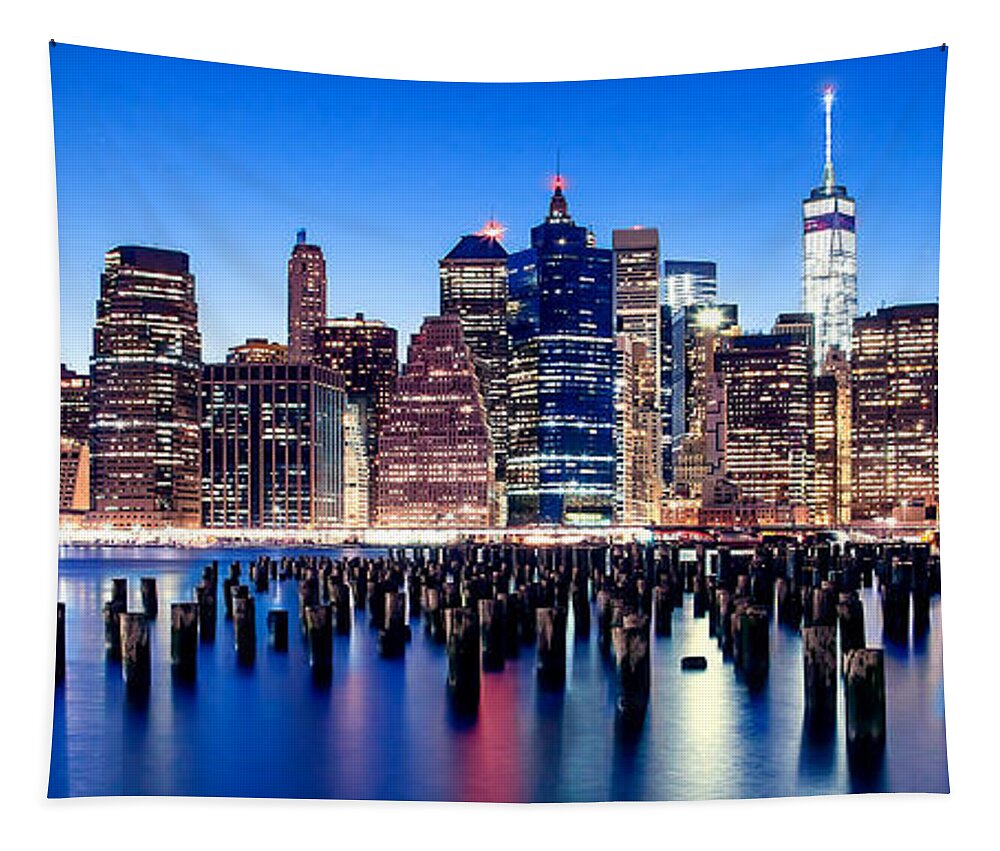 New York City Skyline Tapestry featuring the photograph Magic Manhattan by Az Jackson