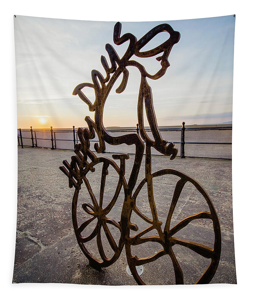 Statue Tapestry featuring the photograph Sunset Rider by Spikey Mouse Photography