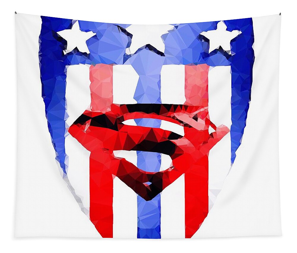 Super Shield Tapestry featuring the digital art Super Shield by HELGE Art Gallery