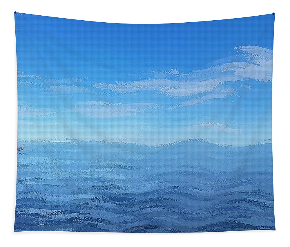 Blue Tapestry featuring the digital art Superior Shore by David Manlove