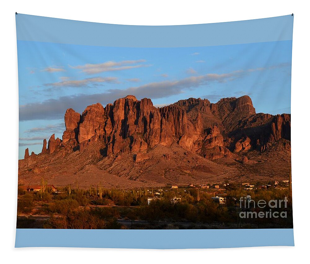 Arizona Tapestry featuring the photograph Superstition Twighlight by Fred Les