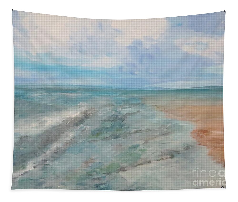 Beach Tapestry featuring the painting Sur la Plage, Crane Beach by C E Dill