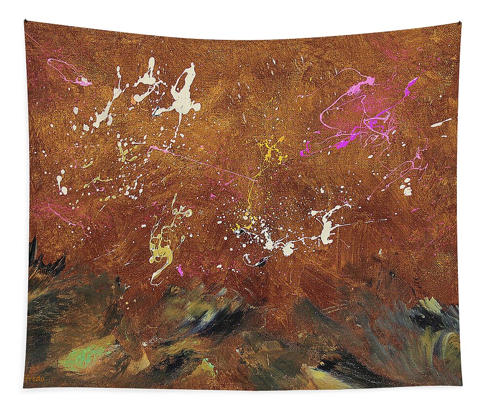 Surface Tapestry featuring the painting Surface Of Mercury by Joe Loffredo