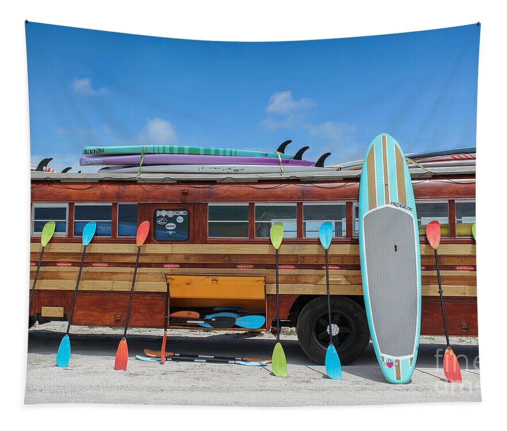 Anna Maria Island Tapestry featuring the photograph Surfer Bus by Liesl Walsh