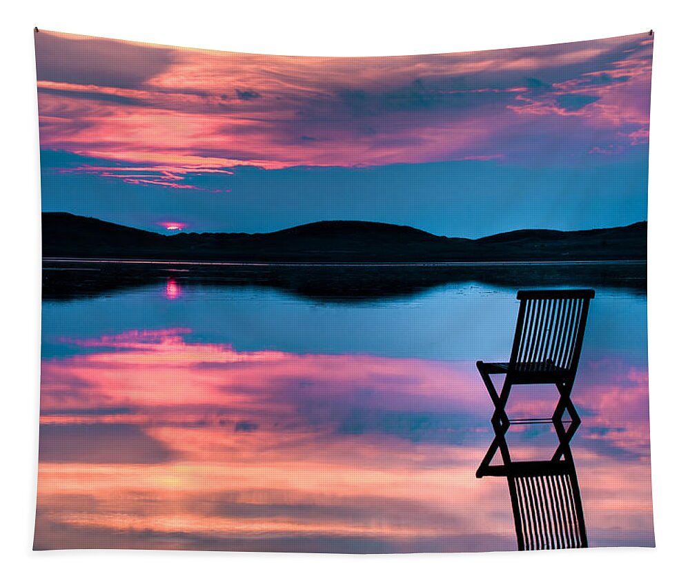 Background Tapestry featuring the photograph Surreal Sunset by Gert Lavsen