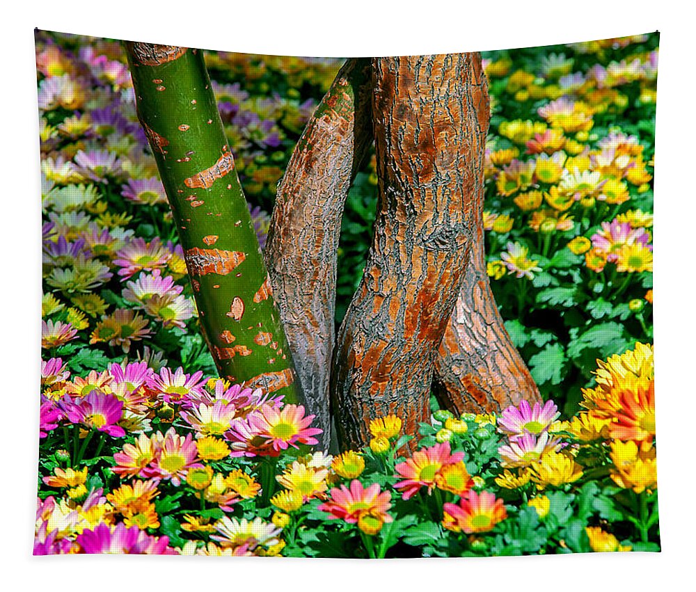 Spring Flowers Tapestry featuring the photograph Surrounded by Az Jackson