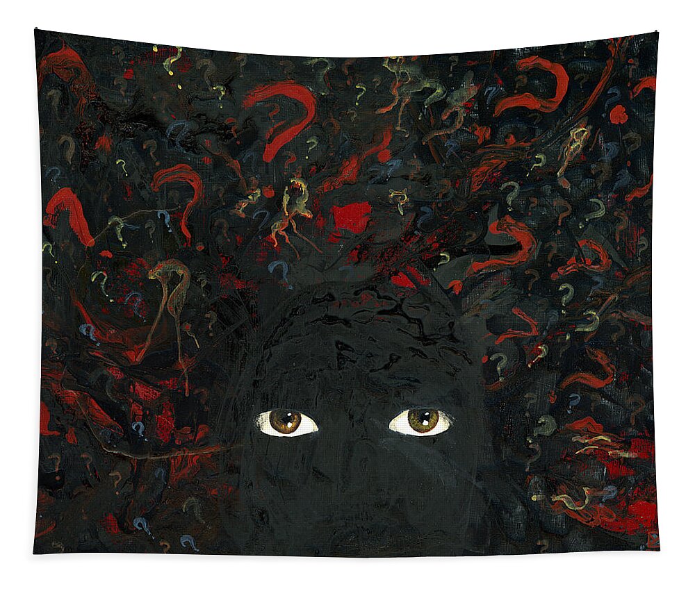 Surrounded Tapestry featuring the painting Surrounded By ? by Matthew Mezo
