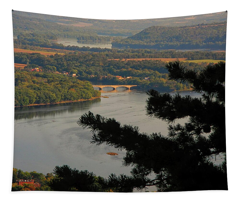 Susquehanna River Below Tapestry featuring the photograph Susquehanna River Below by Raymond Salani III