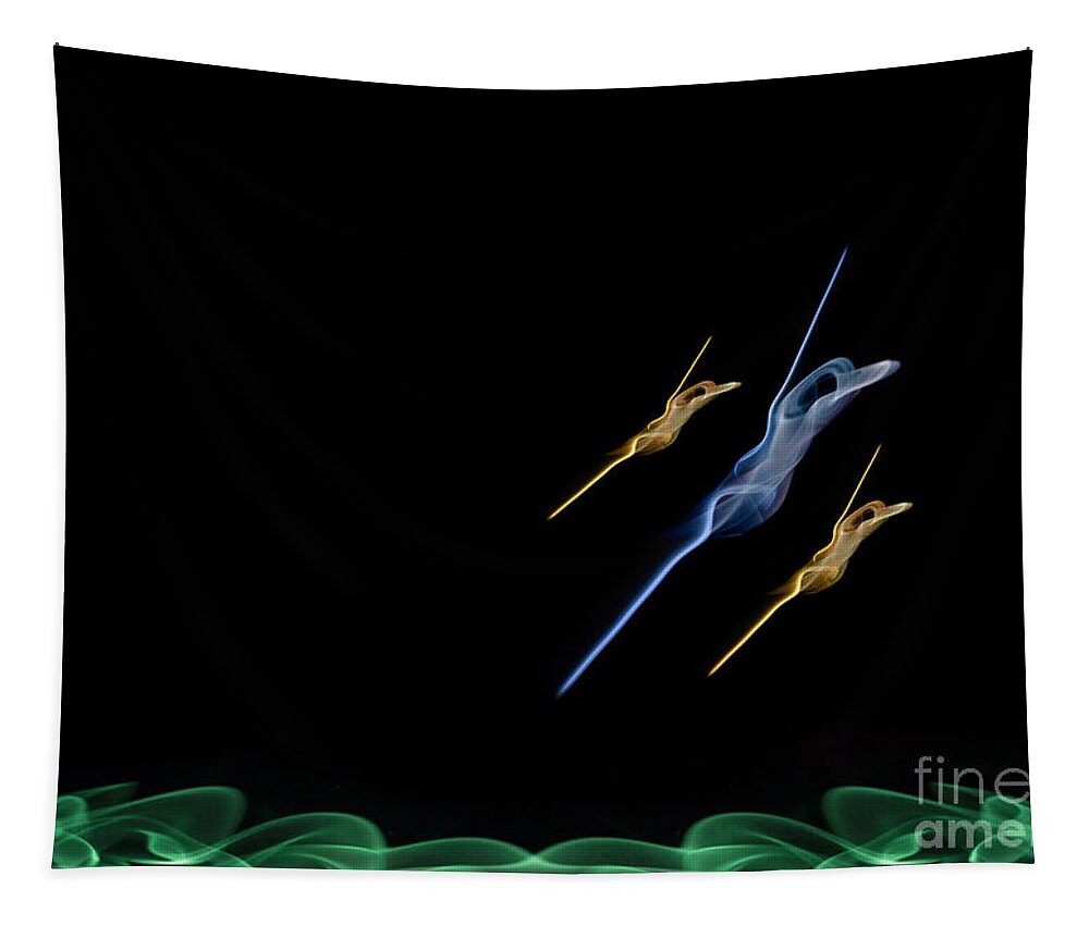 Abstract Tapestry featuring the photograph Swallows by Roger Monahan