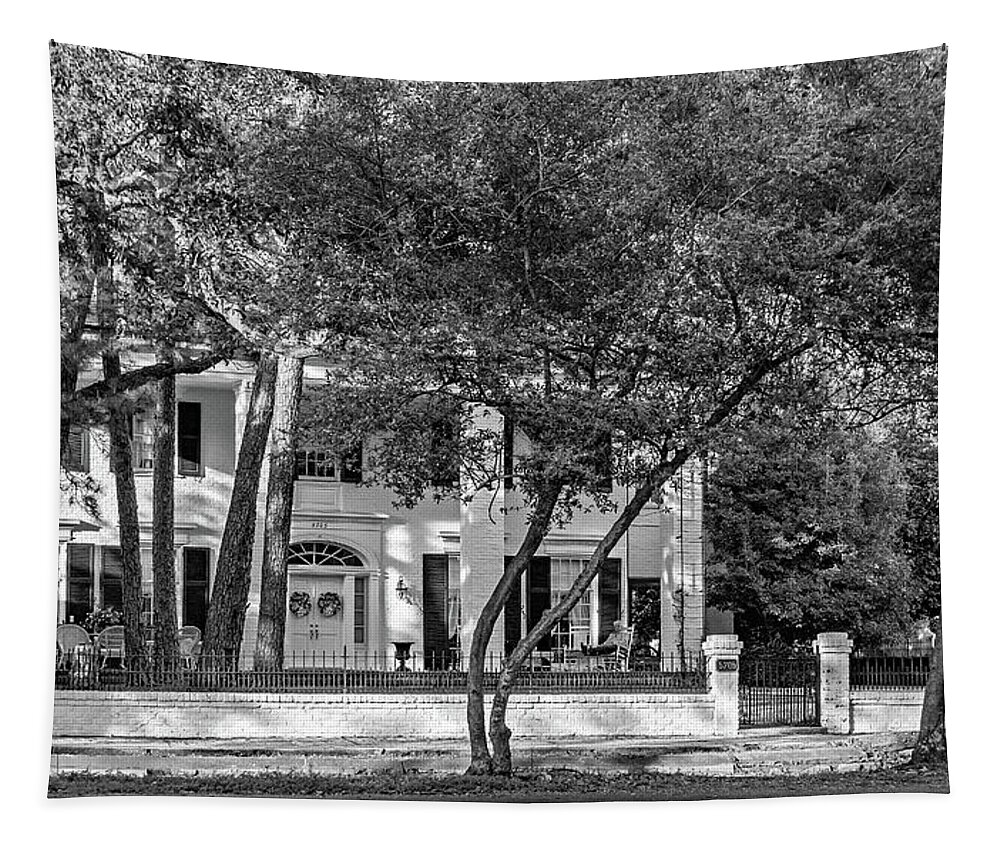 Home Tapestry featuring the photograph Sweet Home New Orleans - Watching The World Go By - bw by Steve Harrington