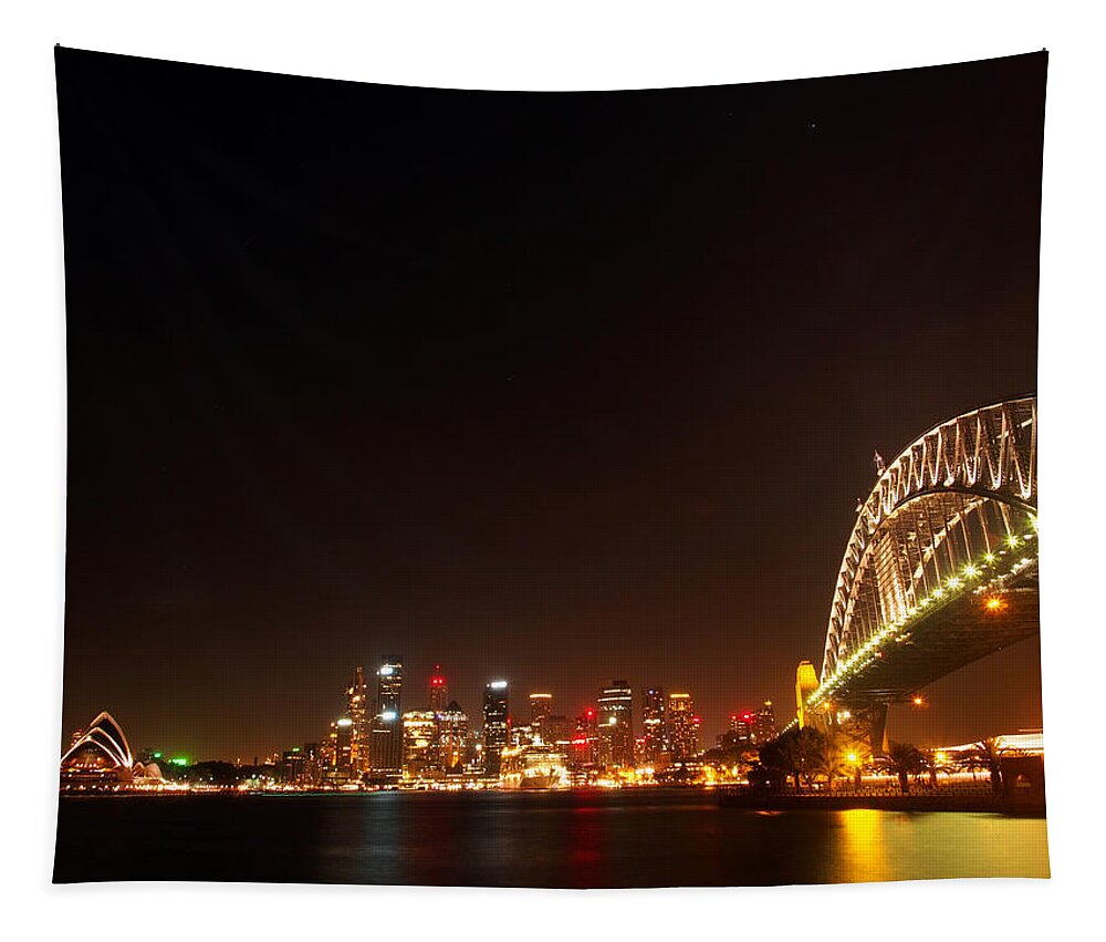 Sydney Tapestry featuring the photograph Sydney by Night by Kaleidoscopik Photography
