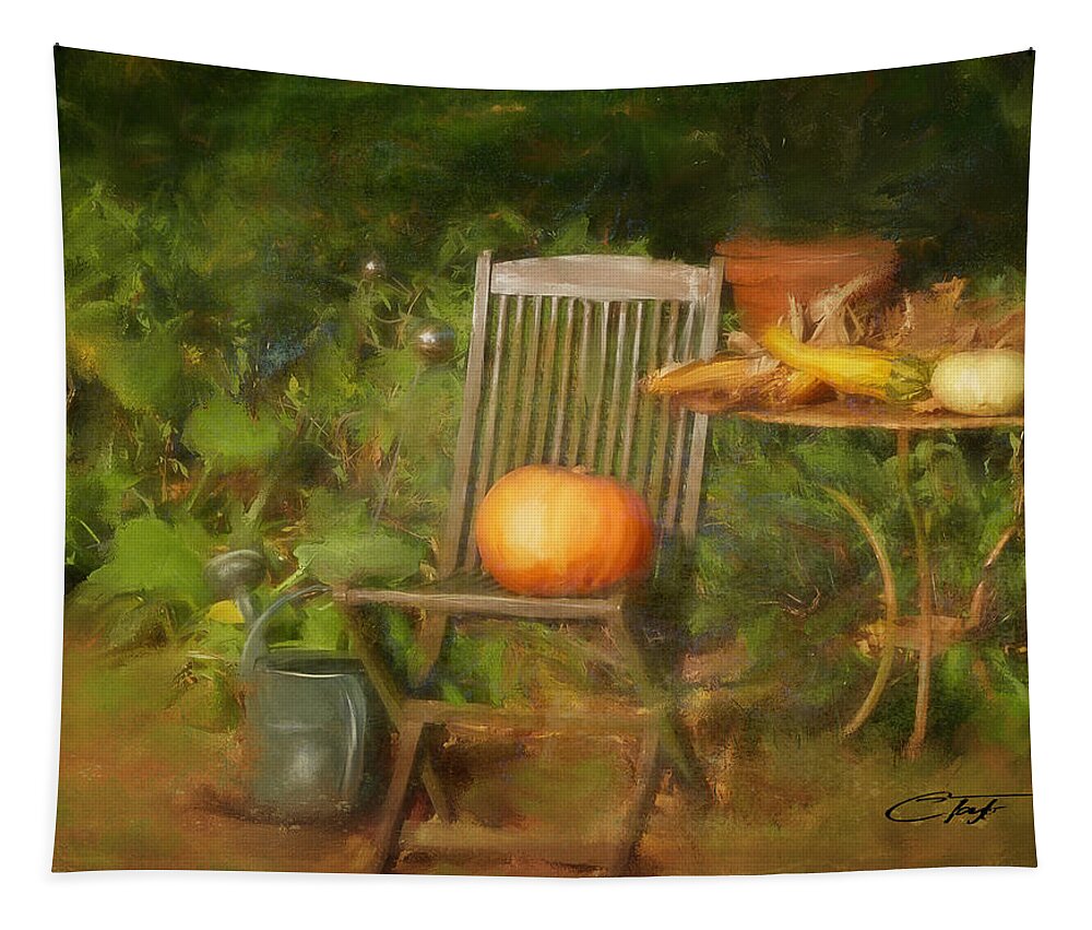 Fall Tapestry featuring the painting Table for One by Colleen Taylor