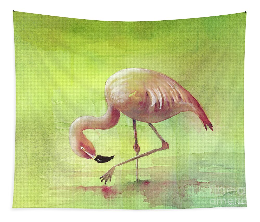 Flamingo Tapestry featuring the painting Take a Bow by Amy Kirkpatrick