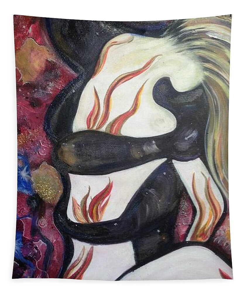 Fire Tapestry featuring the painting Taken By The Wind by Tracy McDurmon