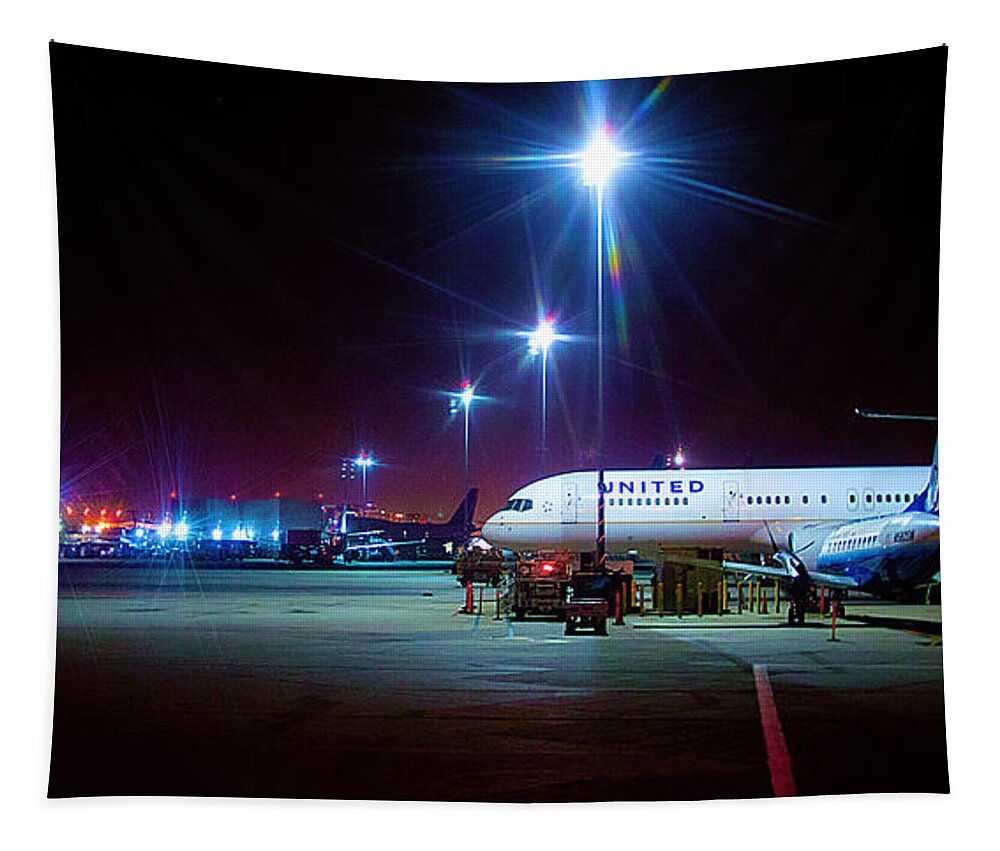 Jet Plane Photography Tapestry featuring the photograph Taking Off On A Jet Plane Looking Out The Window by Jerry Cowart