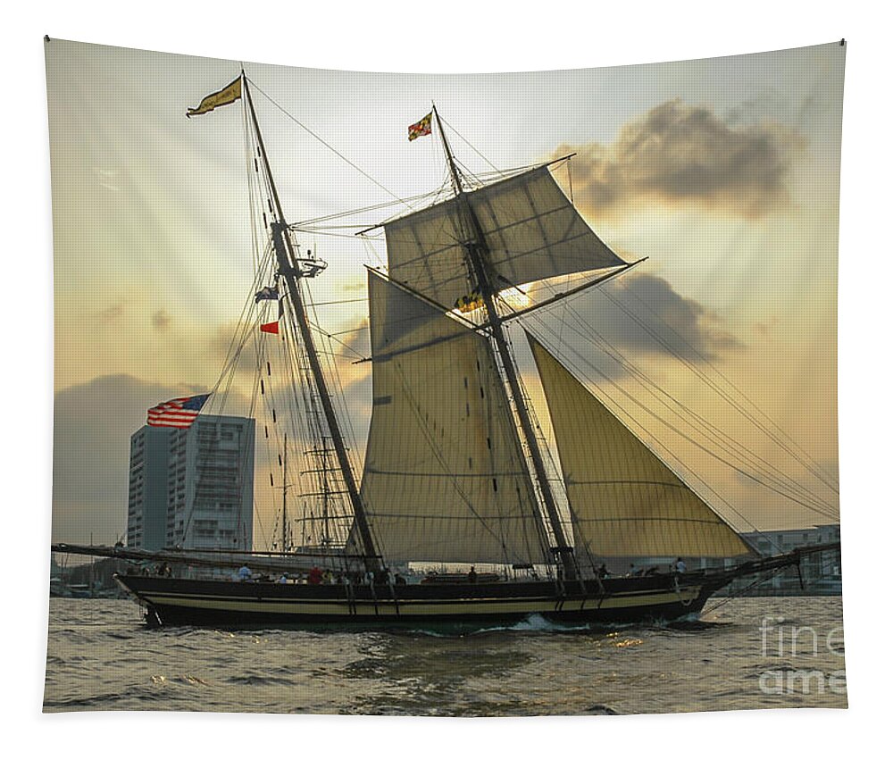 Tall Ships Tapestry featuring the photograph Tall Ship in Charleston by Dale Powell
