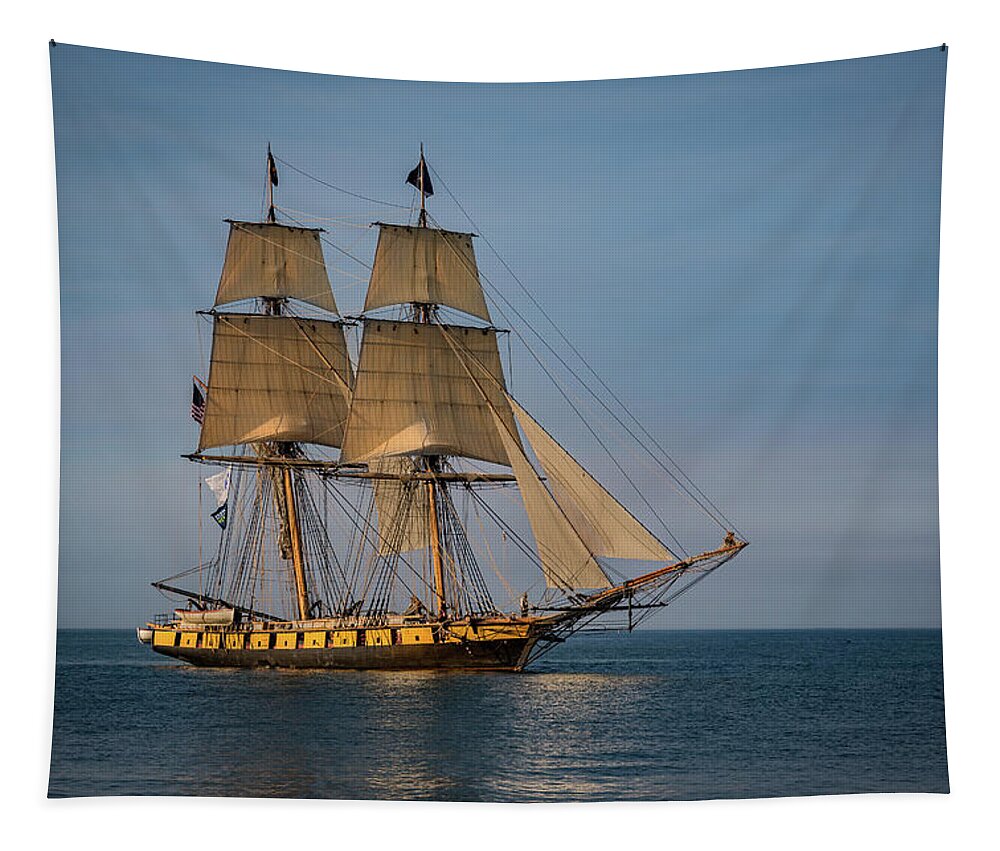 Boat Tapestry featuring the photograph Tall Ship U.S. Brig Niagara by Dale Kincaid