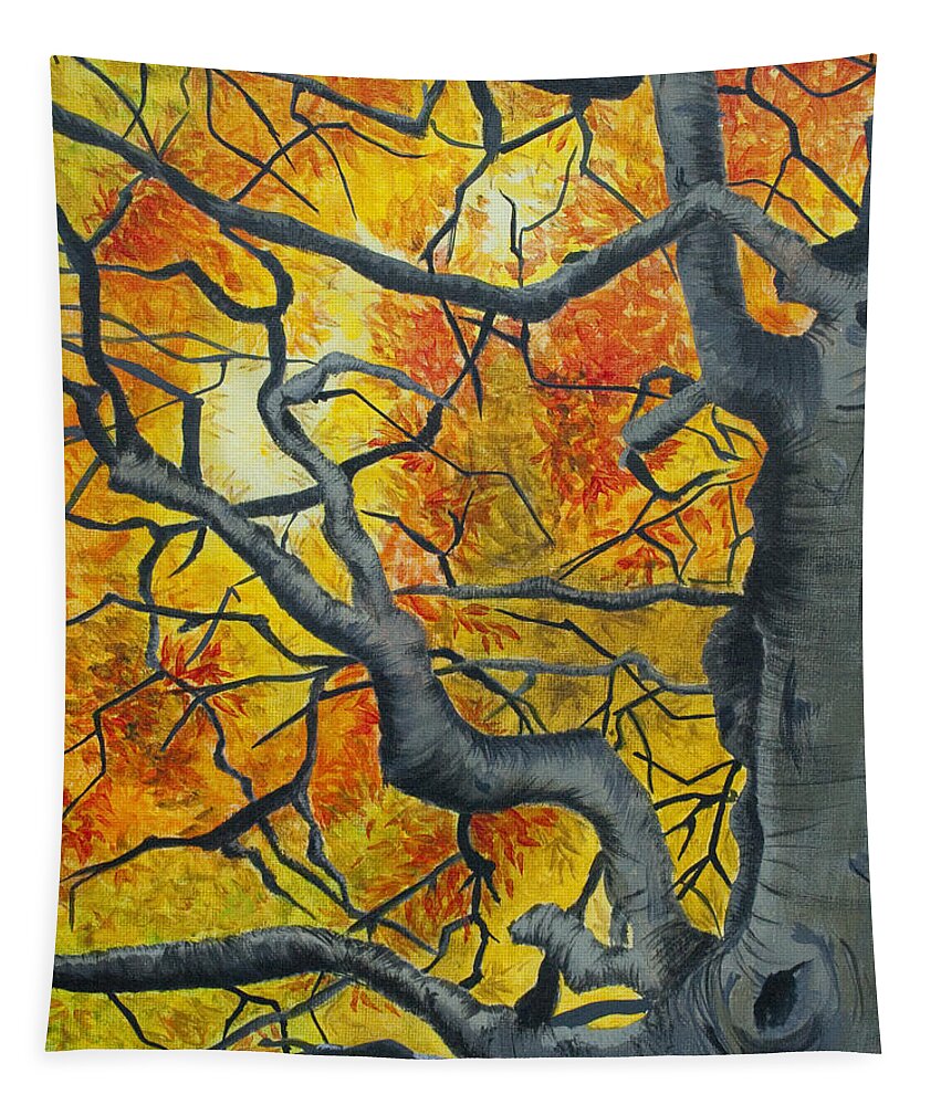 Tree Tapestry featuring the painting Tangled by Jaime Haney