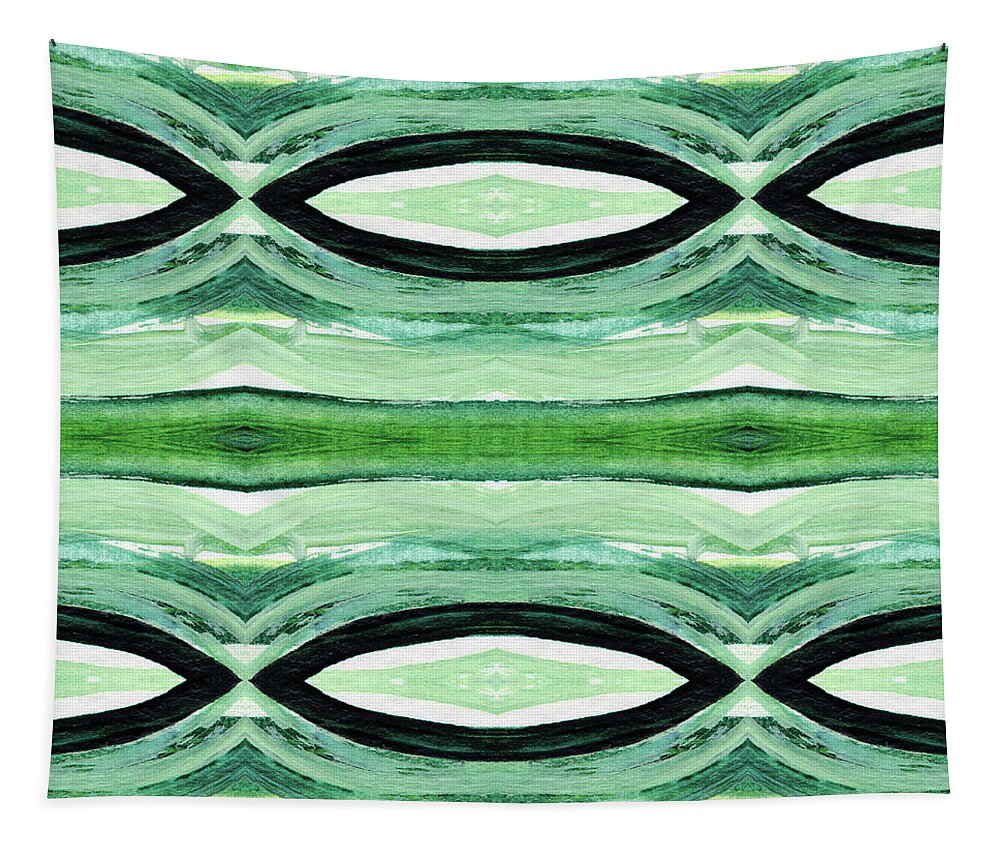 Green Tapestry featuring the digital art Tea Garden 2- Art by Linda Woods by Linda Woods