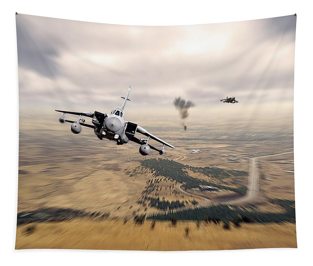 Tornado Gr4 Tapestry featuring the digital art Telic Strike by Airpower Art