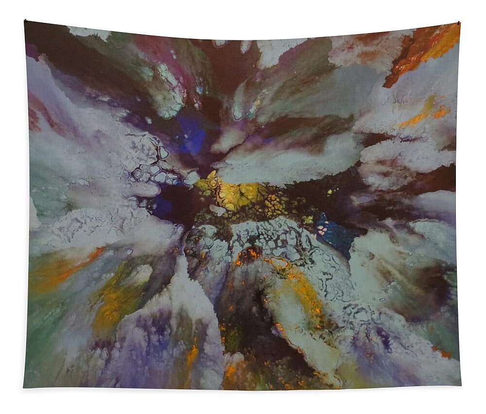 Abstract Tapestry featuring the painting Tenacity by Soraya Silvestri