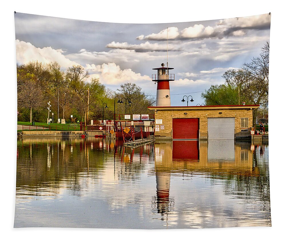 Tenney Tapestry featuring the photograph Tenney Lock - Madison - Wisconsin by Steven Ralser