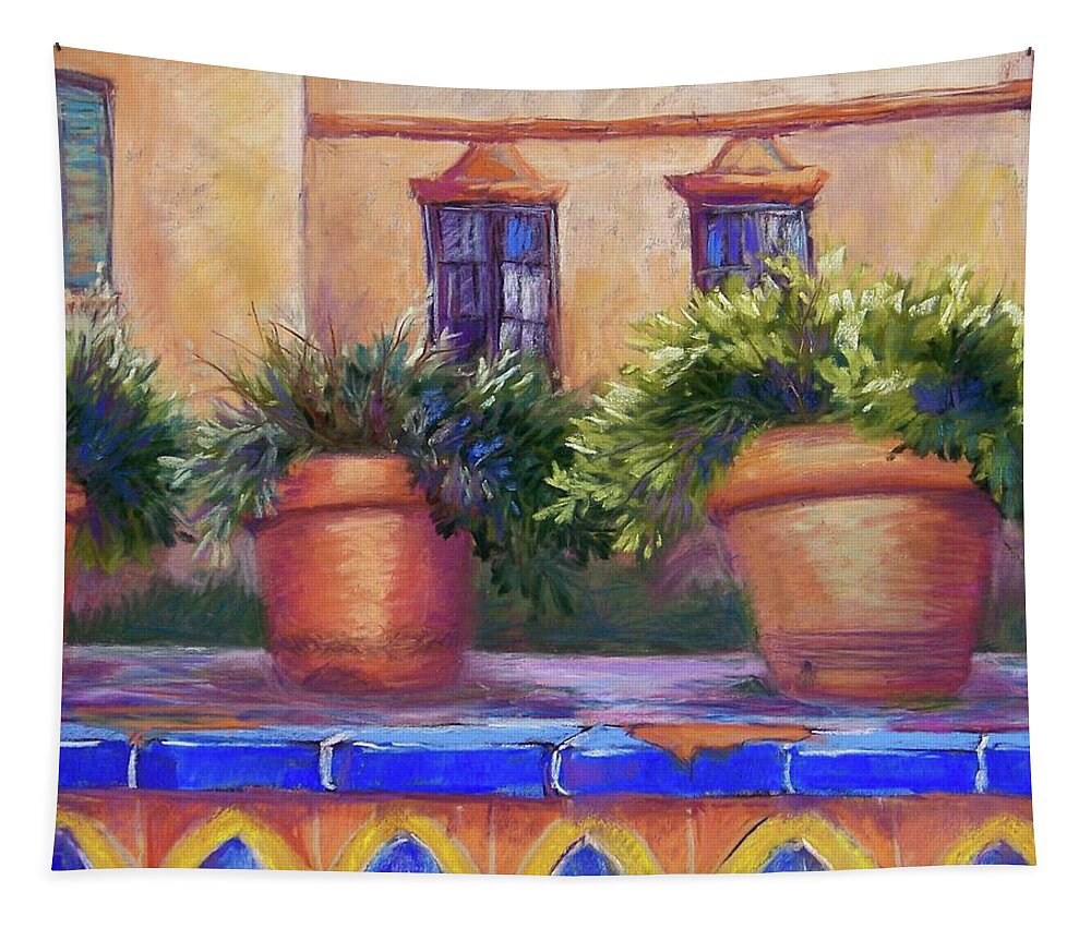 Andalucia Tapestry featuring the pastel Terracotta and Tiles by Candy Mayer
